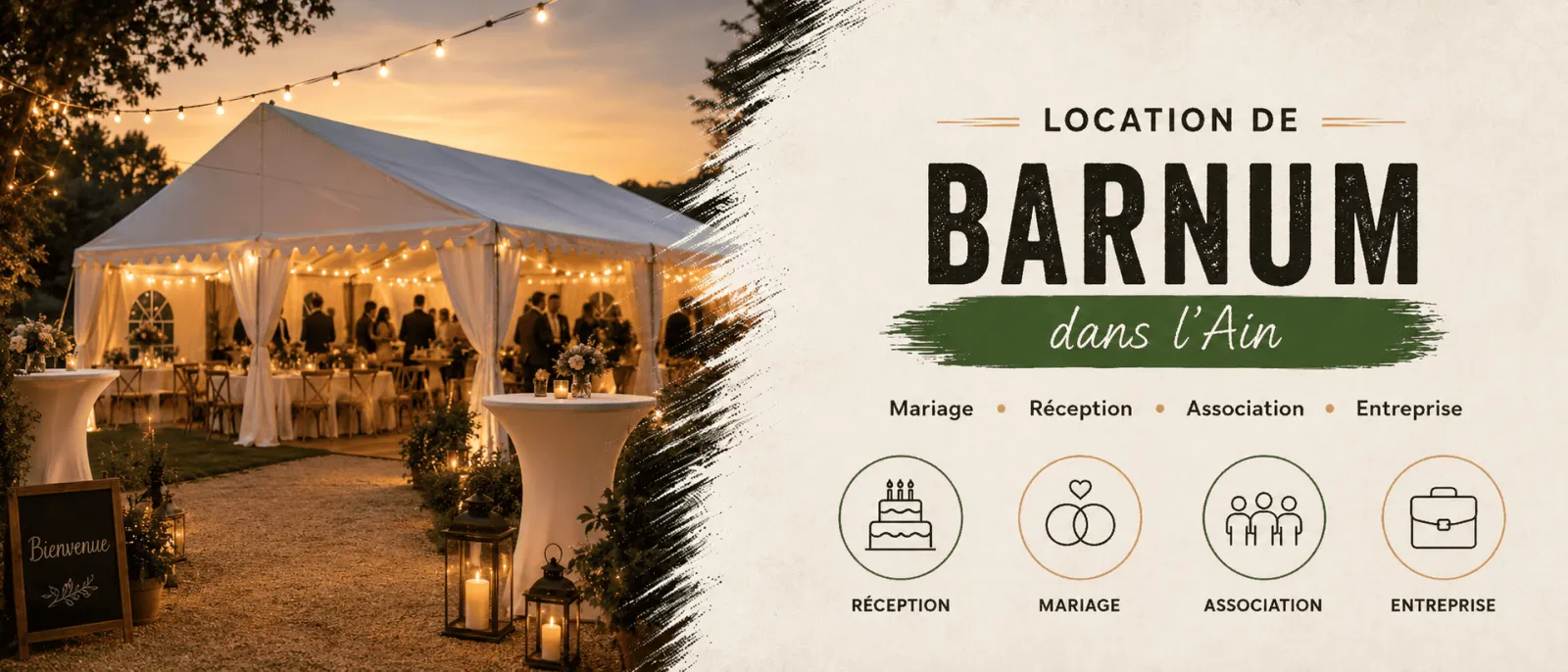 Location de barnums de qualité professionnelle dans tout le département de l'Ain