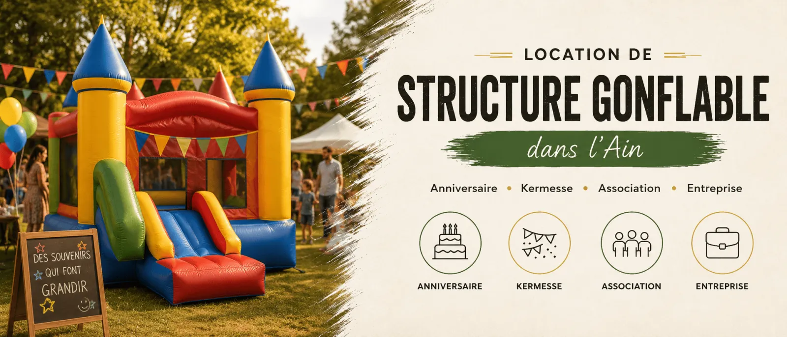Location de structures gonflables dans tout le département de l'Ain