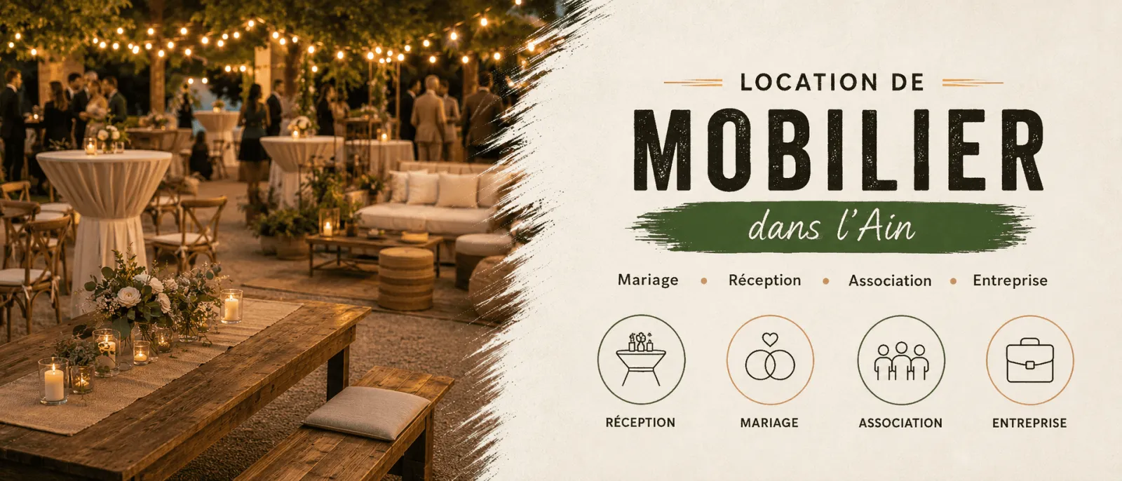 Location de mobilier événementiel dans l'Ain — LOK-ALL EVENTS