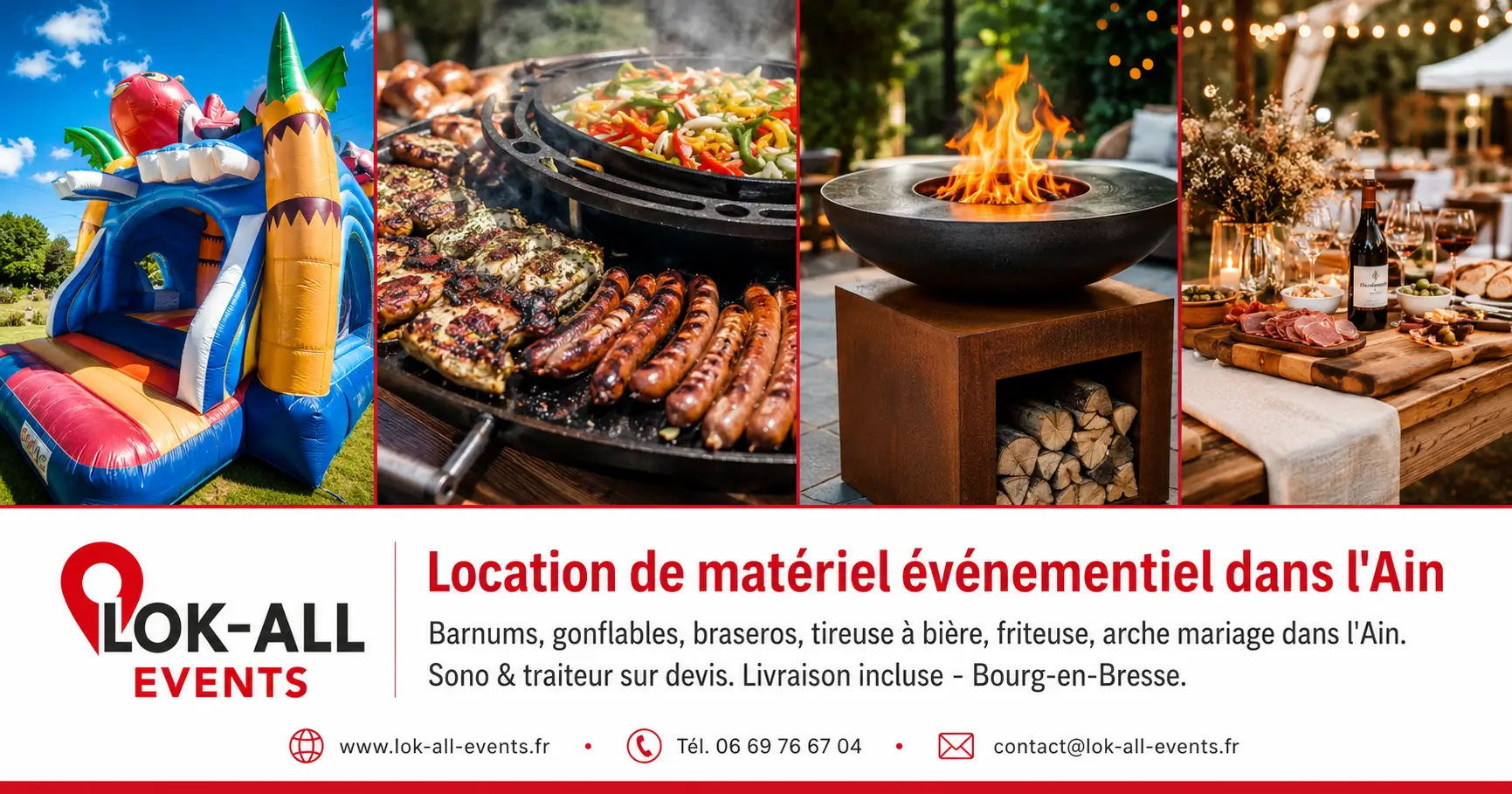 LOK-ALL EVENTS loue tout le matériel pour vos événements dans l'Ain