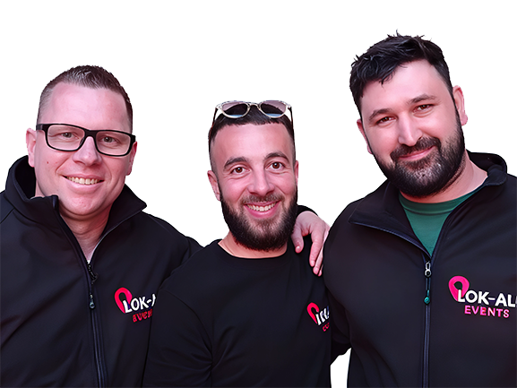 L'équipe LOK-ALL EVENTS — trois entrepreneurs locaux